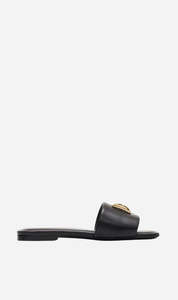 Anine Bing Footwear: Anine Bing | Ria Slides Gold Hardware - Black