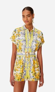 Farm Rio | Sicily Scarf Romper - Off White