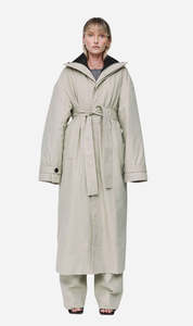 Womens Outerwear: Wynn Hamlyn | Quilted Trench Coat - Taupe