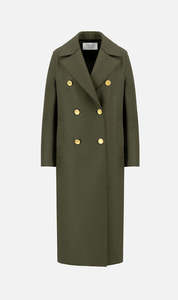 Harris Wharf London | Military Coat With Golden Buttons - Dark Khaki