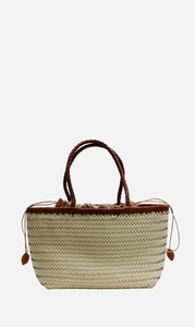 La Tribe | Amelia Woven Bag - Cream/Vintage Tan