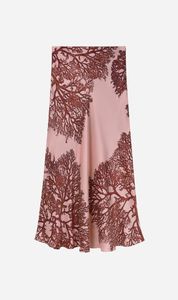 Silk Laundry | Long Bias Cut Skirt - Pressed Coral