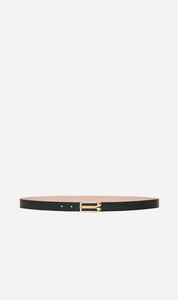 Victoria Beckham | Frame Belt - Black Croc Embossed