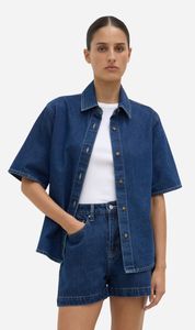 Assembly Label | Boxy Denim Short Sleeve Shirt - Heritage Blue