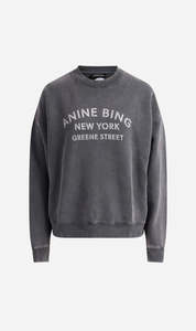 Anine Bing | Miles Sweatshirt NY - Washed Black