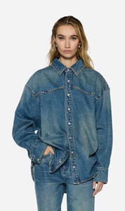 Ksubi | Oversized Ls Shirt - Texas Blue Studded