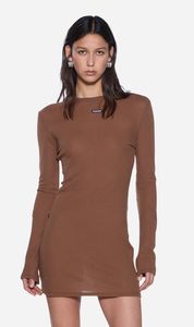 Ksubi | Crawford Long Sleeve Mini Dress - Chocolate