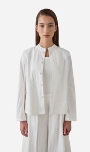 Outerwear: Laing | Mandarin Shirt Jacket - White