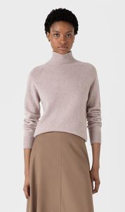 Sale Knitwear: Sunspel | Funnel Neck Jumper - Pale Pink Twist