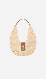 Sale Accessories: Anine Bing | Lou Bag Monogram - Natural With Cognac