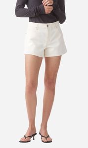 Denim: Outland Denim | Ebony High Flare Short - Bone