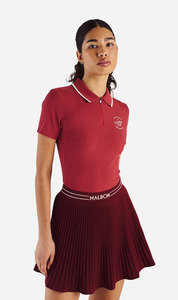 Malbon | Camilla Quarter Zip Polo - Garnet