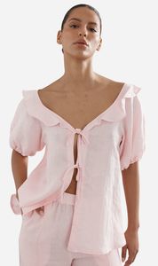 Caitlin Crisp | Little Darling Blouse - Pink Linen