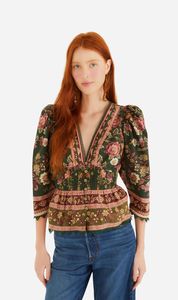 Farm Rio | Flowering Garden Tree Blouse - Green