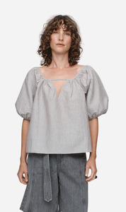 Blouse: Marle | Kendra Top - Chocolate Stripe