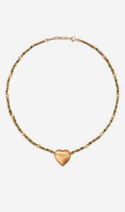 Tityaravy: Tityaravy | Bigdil Necklace - Diopside/Beige