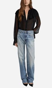 Frame Denim: Frame | The Tiered Statement Blouse - Black