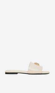 Last Ones: Anine Bing | Ria Slides Gold Monogram - Ivory