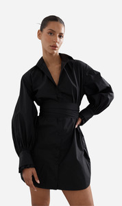 Caitlin Crisp | Mimi Mini - Black Poplin Shirting