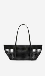 St Agni: St Agni | Perforated Slim Bateau Tote - Black