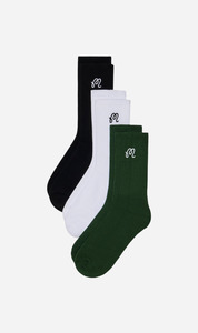 Green: Malbon | M Crew Sock Pack - Multi