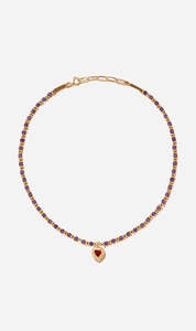 Womens Jewellery: Tityaravy | Gini Necklace - Amethyst/Garnet/Diamonds