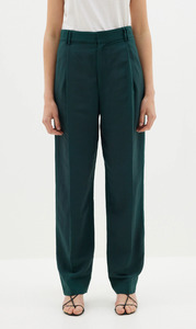 Last Ones: Bassike | Pleat Front Linen Pant - Malachite
