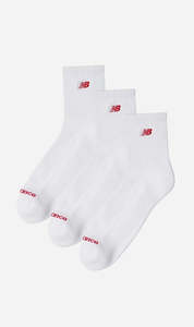 Summer Whites: New Balance | Patch Logo Ankle 3 Pack Sock - White