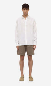 Assembly Label | Everyday Mens Linen Long Sleeve Shirt - White