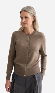 Laing | Cashmere Crewneck Cardigan - Cocoa Marle