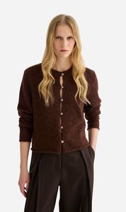 Laing | Alpaca Cropped Cardigan - Mahogany Marle