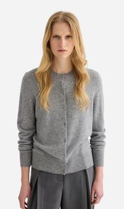 Laing | Cashmere Crewneck Cardigan - Grey Marle