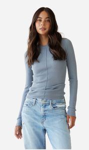 Dear Dylan | Merino Long Sleeve Knit - Denim Blue