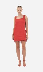 Third Form | Flame Linen Mini Dress - Grenadine