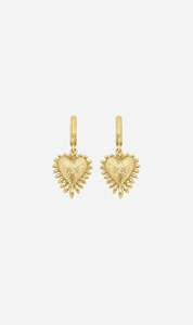 Womens Jewellery: Zoe & Morgan | Mini Heart Rays Earrings - Gold