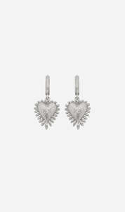 Zoe & Morgan | Mini Heart Rays Earrings - Silver