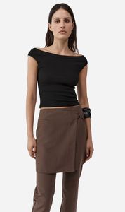 St Agni | Organic Cotton Off Shoulder Top - Black