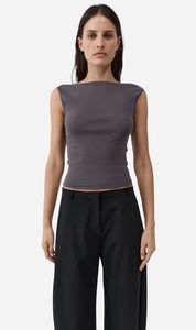 St Agni: St Agni | Organic Cotton Ballerina Top - Soot