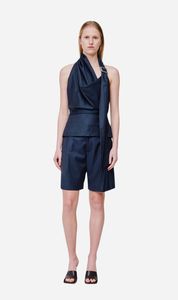 Sale Tops: Wynn Hamlyn | Catherine Buckle Top - Navy Pinstripe