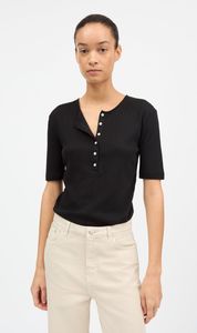 Sale Tops: Skall Studio | Liv Henley Tee - Black