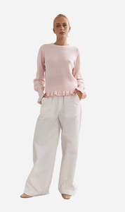 Caitlin Crisp | Frilly Crop Crew - Pink