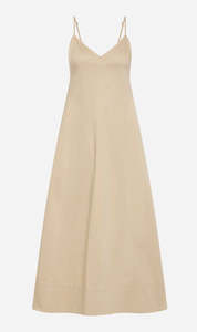 St Agni: St Agni | Structured Cotton Dress - Champagne