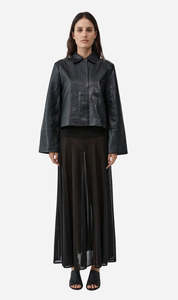 St Agni | Leather Minimal Jacket - Black