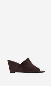 St Agni: St Agni | Suede Bandeau Wedge - Coffee