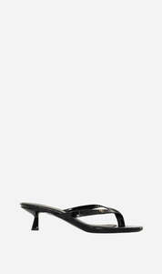 Anine Bing Footwear: Anine Bing | Noelle Thong Heels - Embossed Black