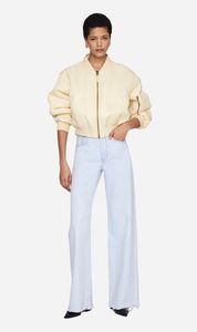 Anine Bing | Cropped Leon Bomber - Butter Yellow