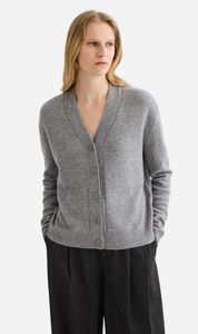 Laing: Laing | Cashmere V Neck Cardigan - Grey Marle