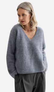 Laing: Laing | Brushed Cashmere V Neck - Flannel
