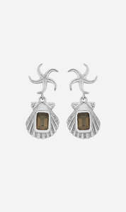 Zoe & Morgan | Alara Earrings - Silver Smokey Quartz