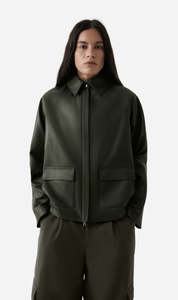 Rebe | Mo Leather Jacket - Olive